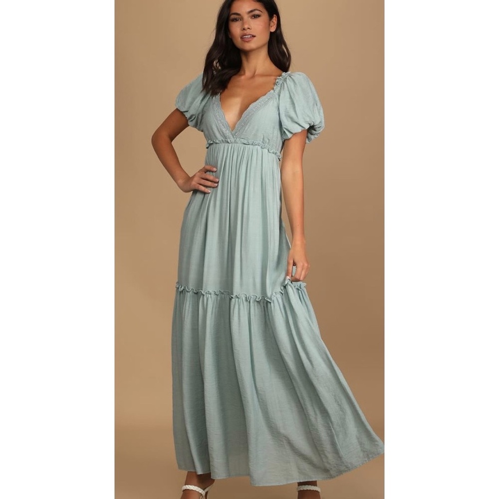 Lulu's Light Blue Maxi Dress